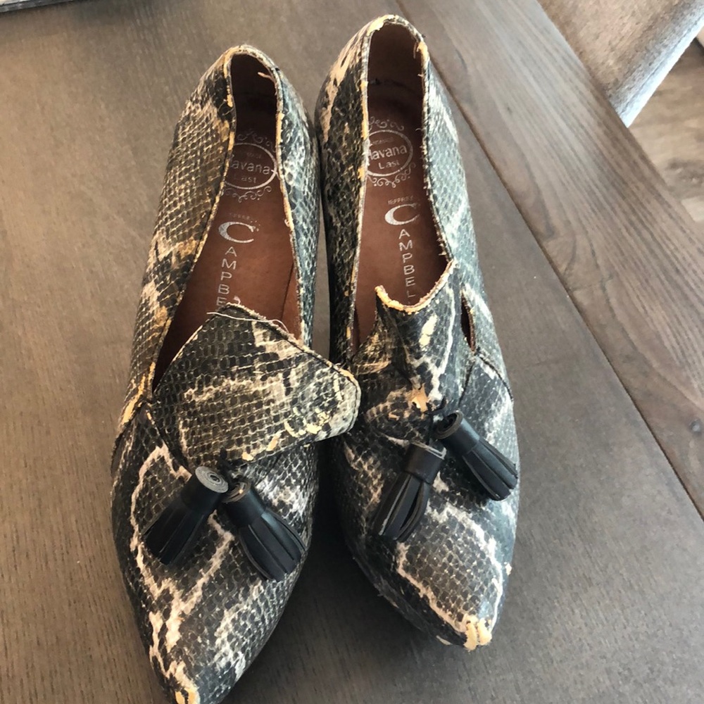 Jeffrey Campbell snakeskin wedged